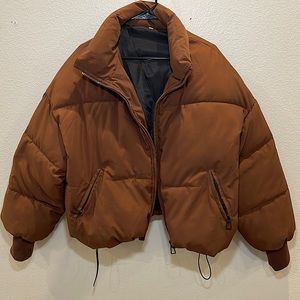 BROWN PUFFER JACKET